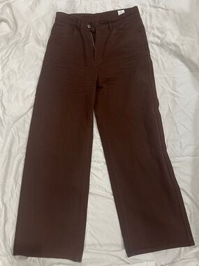 SHEIN Women's Brown Wide-Leg Chinos